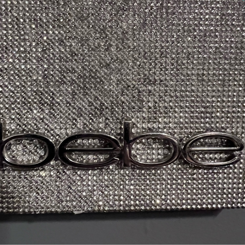 Bebe Silver Rhinestone Clutch Handbag - Picture 2 of 11